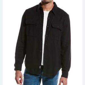 Todd Snyder Alaskan Chamois Men's Black Button-Front Shirt Jacket size XL